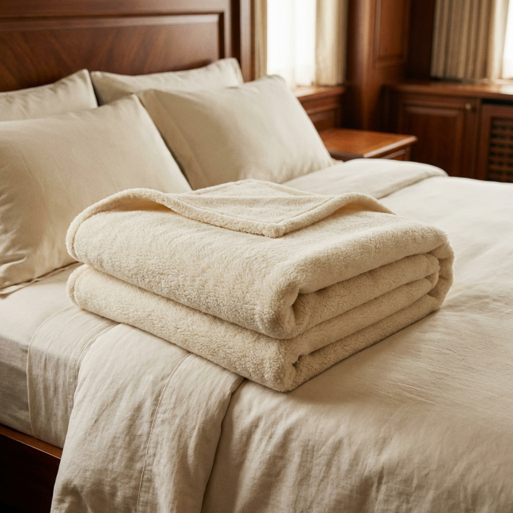 Toptan Akrilik Otel Battaniyesi Bej ve Krem Tonları - otelbattaniyesi.com